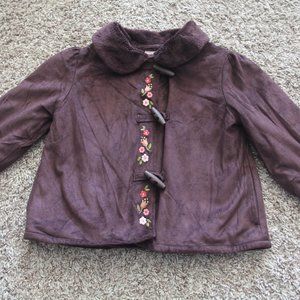 Gymboree Girls (18-24 Months) Lined Dark Brown Jacket with Fall Flowers - Used